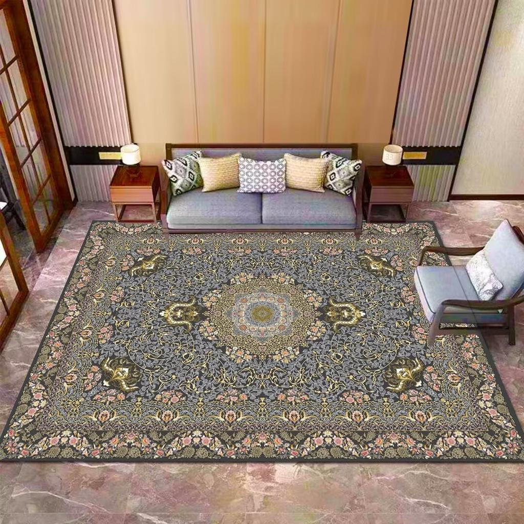 Классический персидский ковер для гостиной, ретро-стиль, украшение, домашние ковры для спальни, большой площади, нескользящий, моющийся, коврик для пола в гостиной