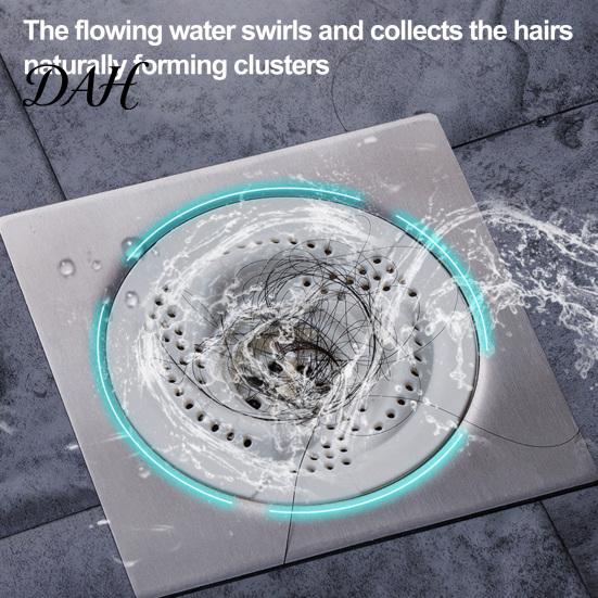 Shower Room Drain Insert 2PCS Swirl Design Floor Drain, Anti-Odor Core One-Piece Durable Odor Block Seal Structure Hair Catcher, Efficient Drainage
