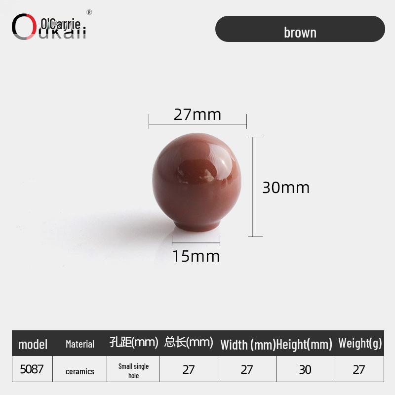 Красочная керамическая ручка для шкафов и ящиков - Круглая, одно отверстие