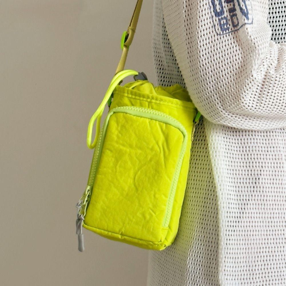 Water Bottle Holde Drawstring Bag Korean Style Water Cup Bag Nylon Shoulder Bag  Outdoor