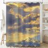 Стильная шторка для душа с пейзажем облаков для вашей ванной комнаты - Мечтательный дизайн неба с золотыми лучами Водонепроницаемая Прочная Преобразит пространство