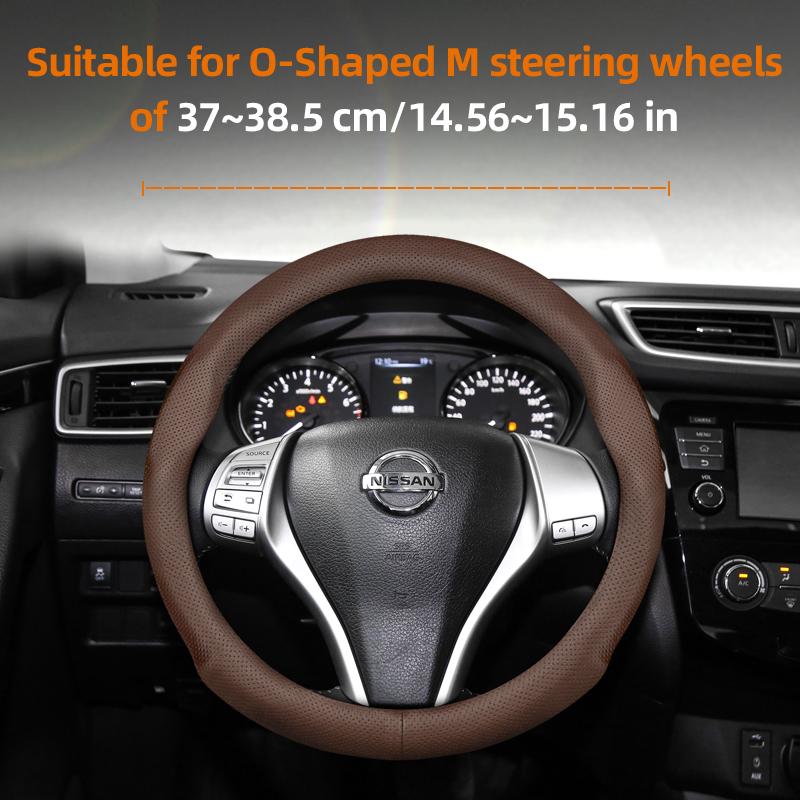 vcxja9 Suitable for Nissan Ultra-Thin Breathable Leather Steering Wheel Cover Suitable for Qashqai J10 J11 March Terrano2 Pathfinder R51 Note E12 