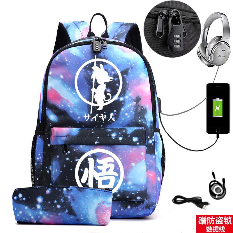 Football Printed Student Backpack Multifunctional Usb Interface Large Capacity Leisure Travel Backpack