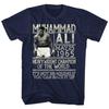 Muhammad Ali Back It Up Navy Adult T-Shirt