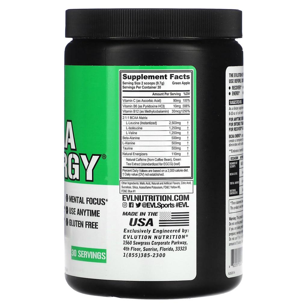 Branched Chain Amino Acid Energy, Green Apple, 10.2 Oz (291 G)