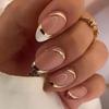 Stylish Almond Nails: Glitter Gold Foil, Leopard Print, Color Block, French Whitening Design