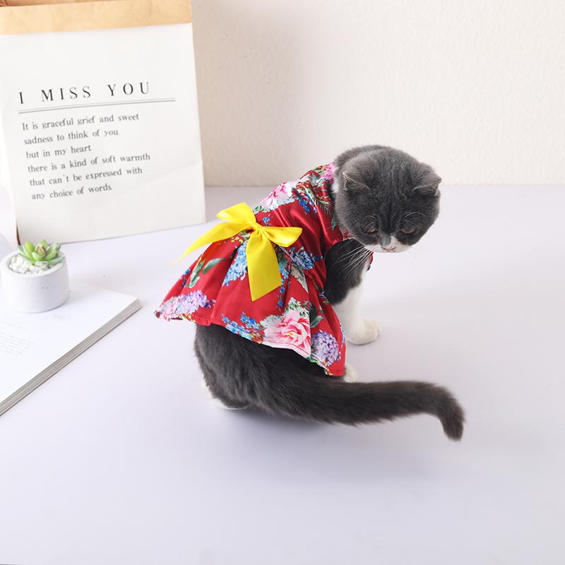 Платья для кошек в западном стиле Gotas Summer Satin Sphynx Cat Юбка Платье для котят Kedi Persian mascotas Одежда Одежда для собак
