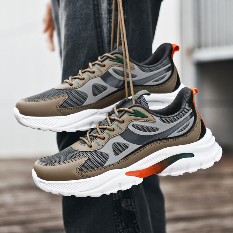 Мода 2025 Новые весенне-осенние кроссовки на мягкой подошве для бега, мужские сетчатые дышащие повседневные спортивные туфли, мужские трендовые туфли 'Кокос', мужская обувь 49