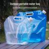 Large Capacity Folding Portable Water Bag with Faucet - Transparent for Outdoor Camping