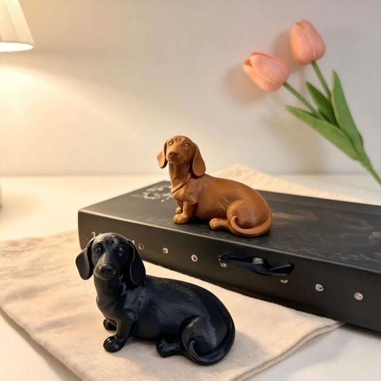3D-печатная скульптура таксы yangyizhi, Миниатюрная фигурка собаки, Статуэтка с матовым покрытием, Художественный подарок-мемориал для питомца