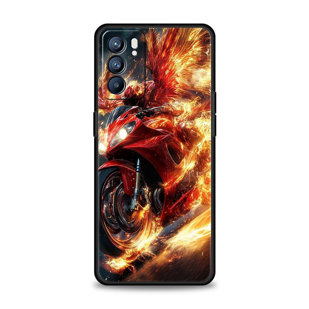 Чехол для телефона на мотоцикл Для Oppo A17 A31 A54 A57 A78 A79 A98 Find X5 X6 Reno 6 7 8 10 11 12 13 F Pro 5G Мягкий ТПУ Чехол Fundas Сумки