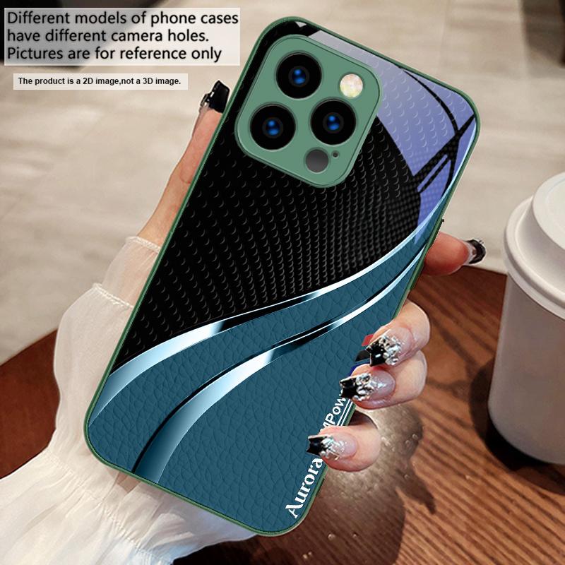 Высококачественная текстура кожи Для iPhone 17 Air 16 E 15 14 13 Plus 12 mini 11 17 Pro Max XR Xs Max 16E 7 8 Закаленное стекло Чехол для телефона