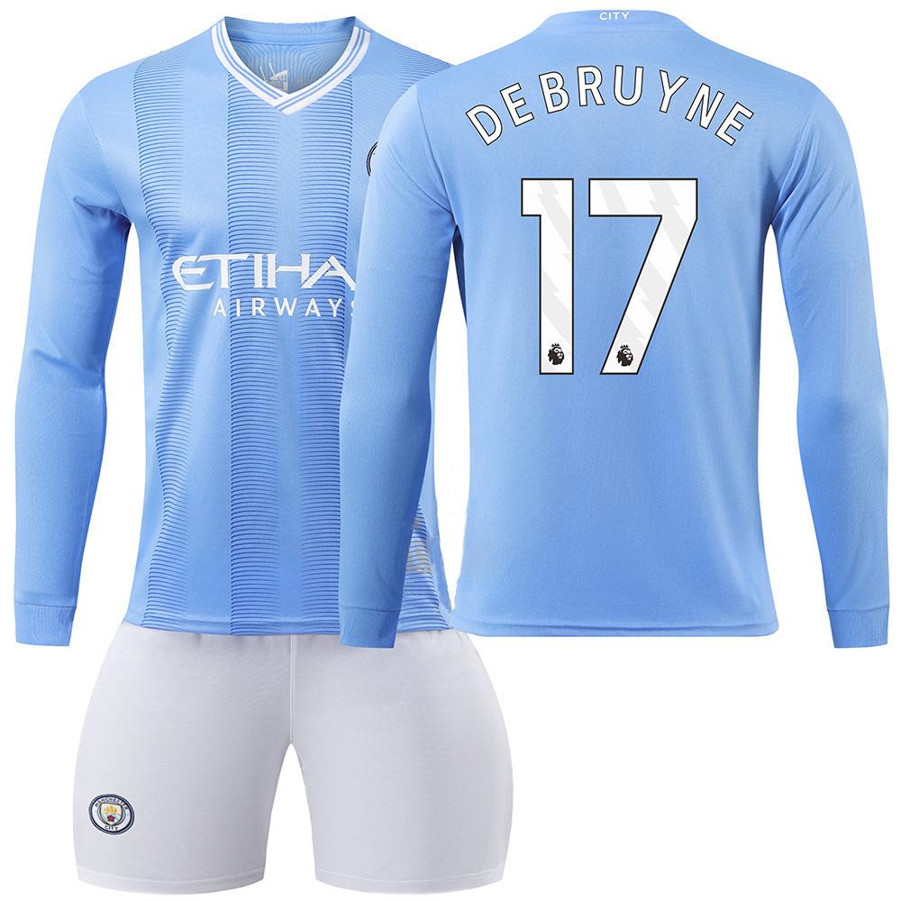 2324 Manchester City football jersey, long-sleeved suit, training jersey, club team jersey, appearance jersey, fan version, quick-drying.