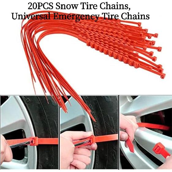 20PCS Snow Tire Cha, Universal Emergency Tire Cha, Adjustable Plastic Anti-Skid Ties, Safety Cha For Most Cars, SUV Trucks, Safety Cha Anti-Skid Cha,