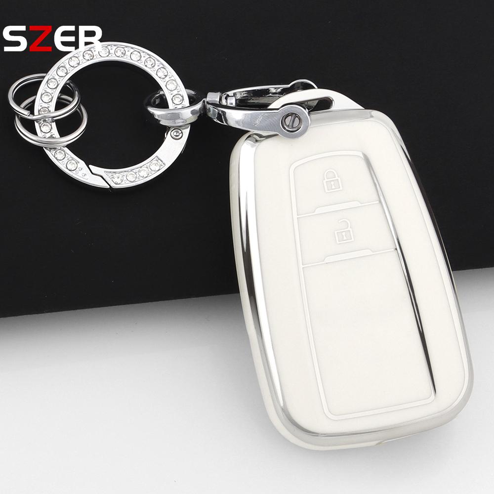 2 Кнопки Для Toyota Prius Camry Corolla Chr C-Hr Rav4 Land Cruiser Prado ТПУ Чехол Оболочка Брелок Аксессуары для Автомобильного Ключа