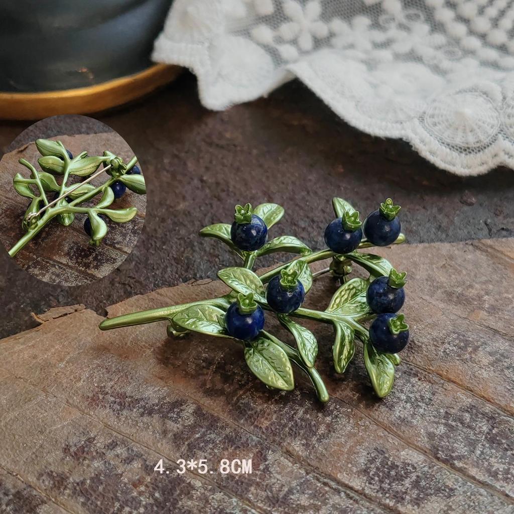 Vintage Lily of the Valley Pendant Brooch with Handmade Enamel Leaves Corsage Pin.