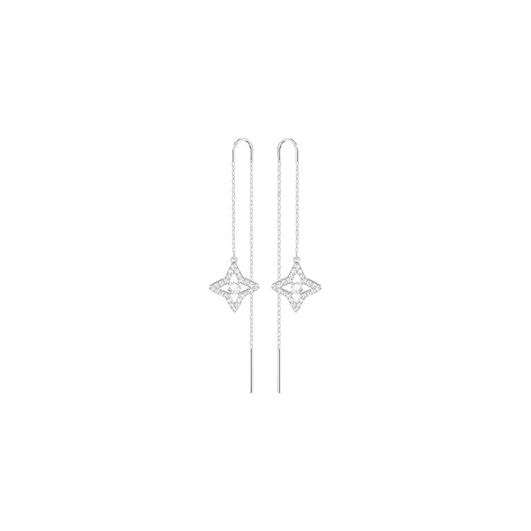 Swarovski Искрящаяся Звезда Танца Искусственные Хрустальные Серьги-Капли Женские Белые