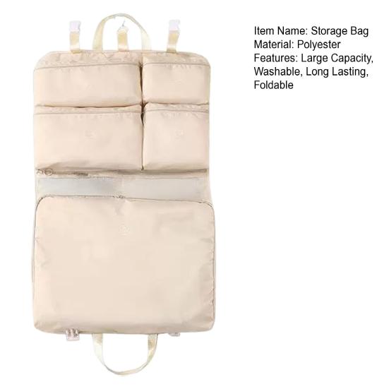 Подвесная сумка-органайзер для упаковки, большая вместимость, 5 отделений, застежка-молния, машинная стирка, расширяемая сумка-органайзер