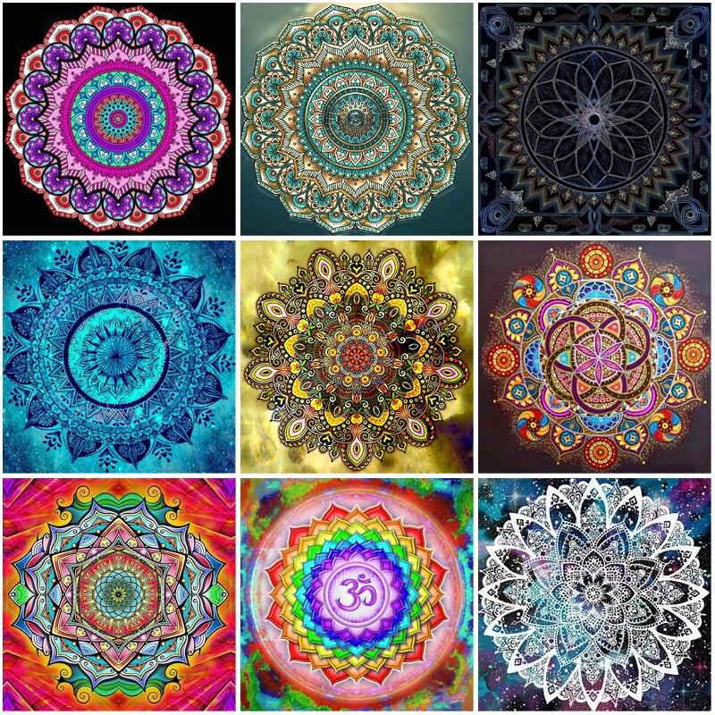5D алмазная живопись Мандала цветы современный узор DIY полная круглая дрель вышивка крестиком Алмазная вышивка домашний декор подарок