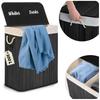 Bamboo Laundry Basket with Lid 100 L Massido