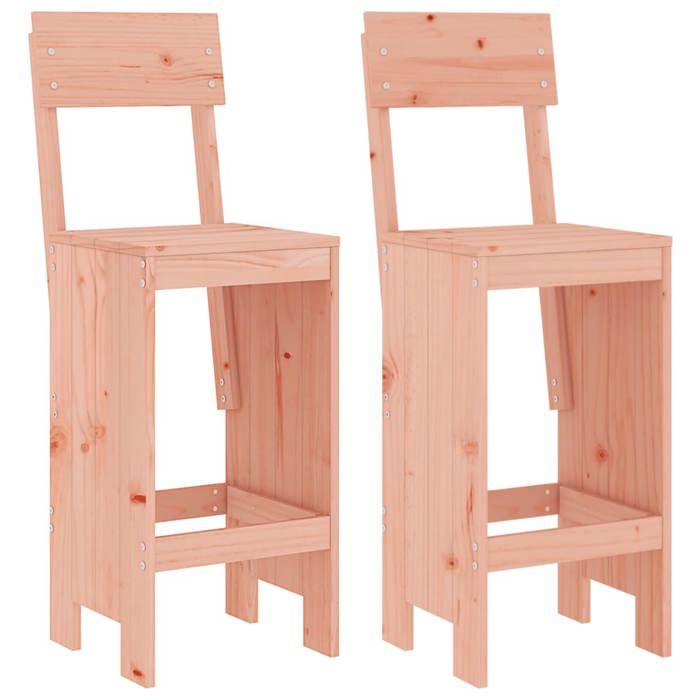 VidaXL Set of 2 Bar Stools, Pub Chair, Bistro Seat, Outdoor Terrace Balcony Patio Garden Furniture, Wood 825364
