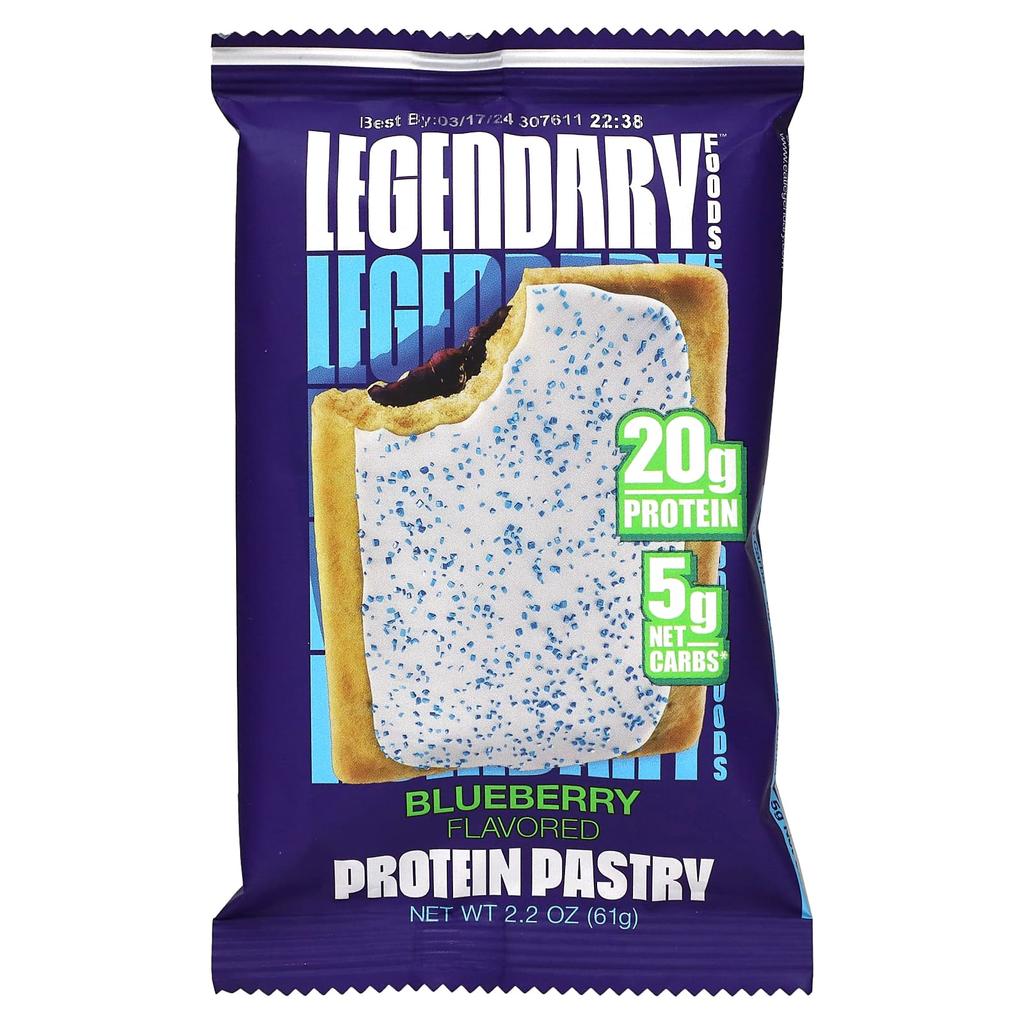 Legendary Foods Protein Pastry, Blueberry, 10 Packs, 2.2 Oz (61 G) Each
