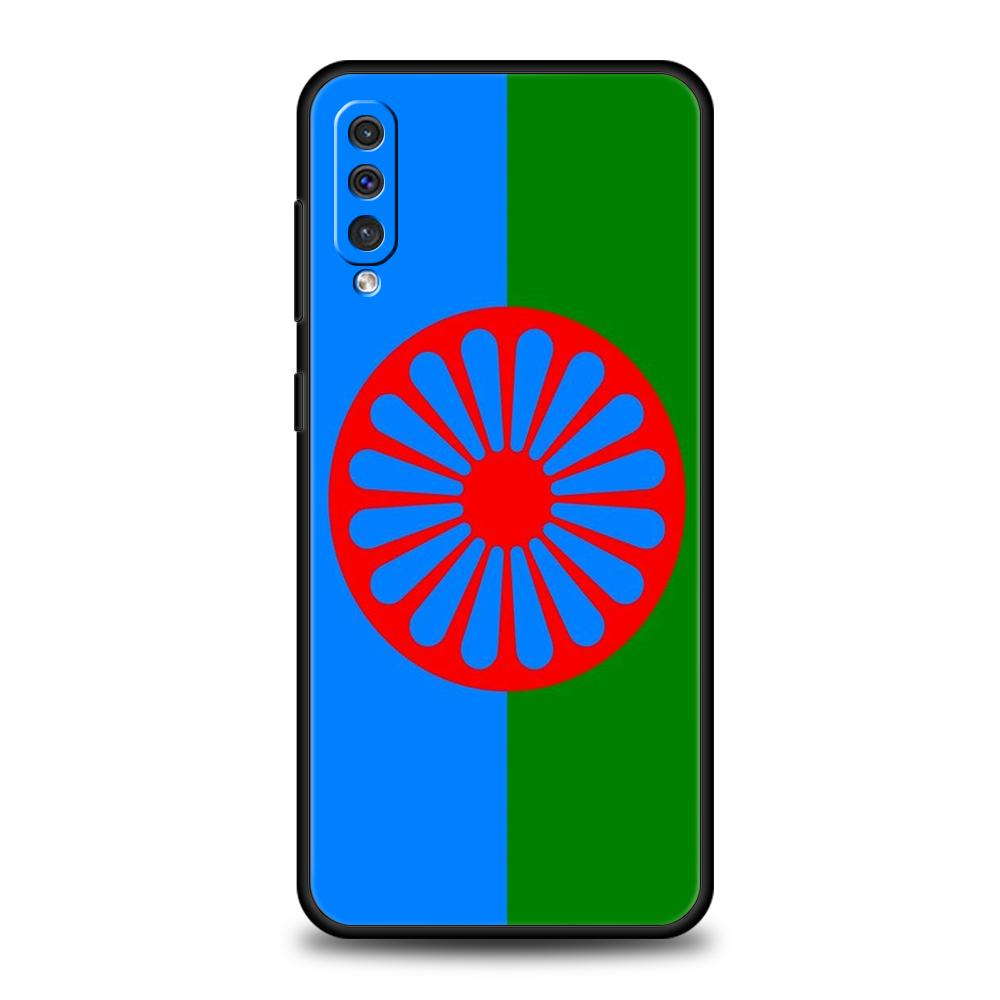 Чехол-флаг цыганский Рома для Samsung Galaxy A55 A35 A15 A14 A25 A54 A51 A71 A72 A73 A32 A52 A52S A41 5G Силиконовый