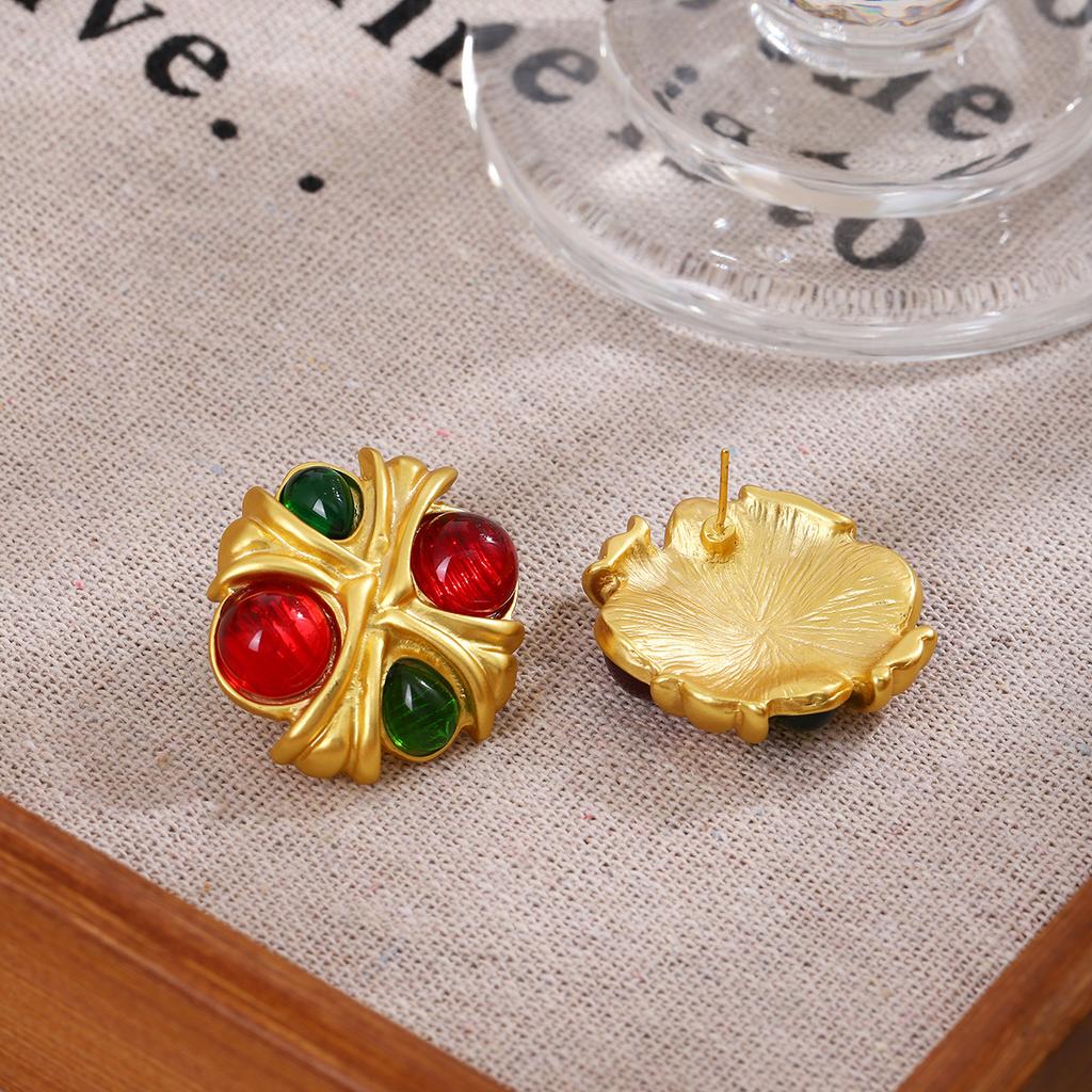 Vintage High-End Geometric Circular and Oval Earrings