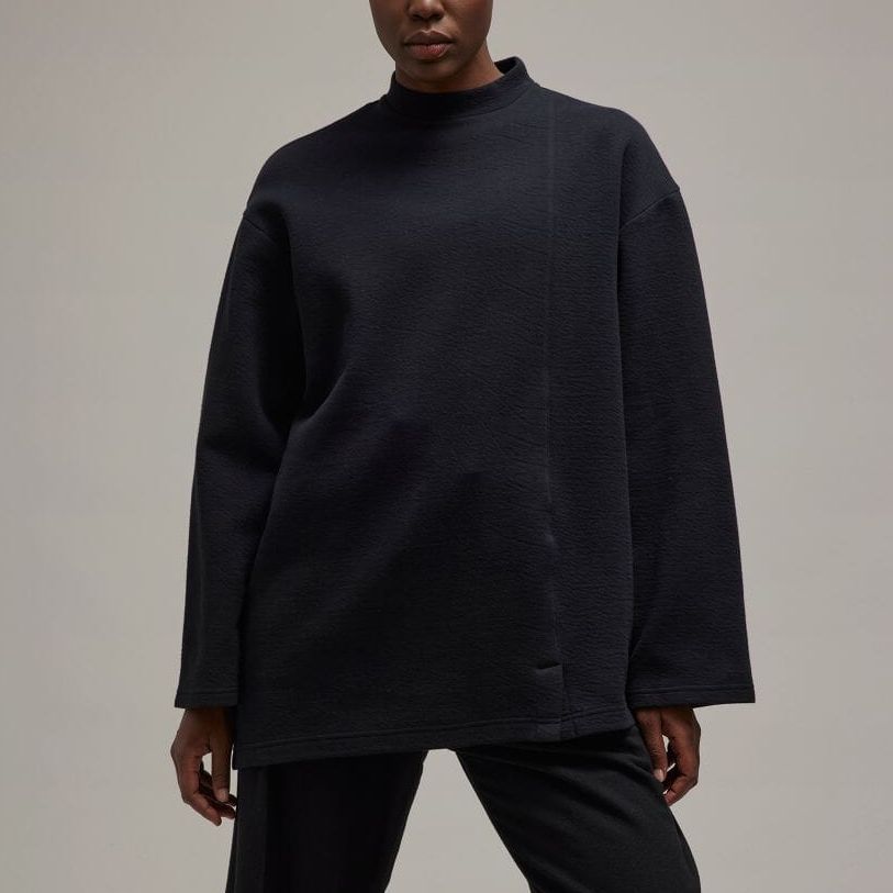 Y-3 Натуральный спейсер свободная футболка с длинным рукавом женские топы черный IL2164