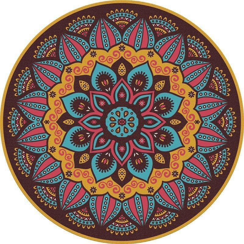 Ретро Богемные Круглые Ковры Гостиная Роскошная Диванная Зона Кресло Нескользящий Мягкий Напольный Коврик Декор Спальни