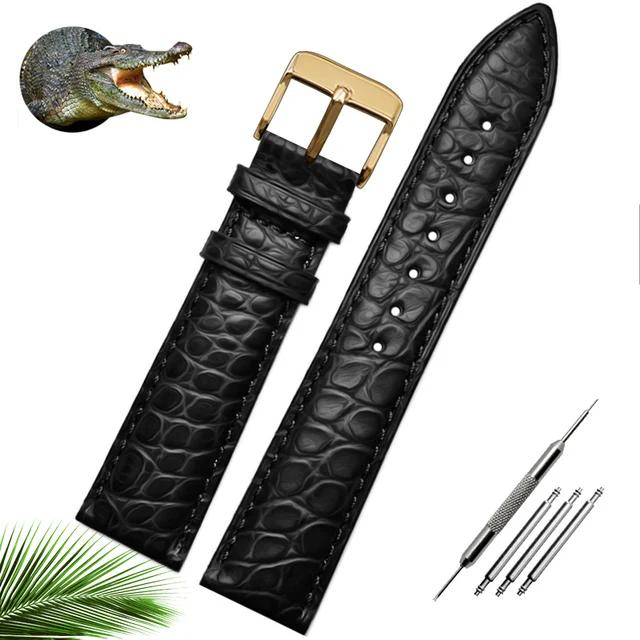 Ремешок для часов из крокодиловой кожи аллигатора 12 14 16 18 20 22 24 мм для мужчин и женщин Longines Master Omega с пряжкой-бабочкой