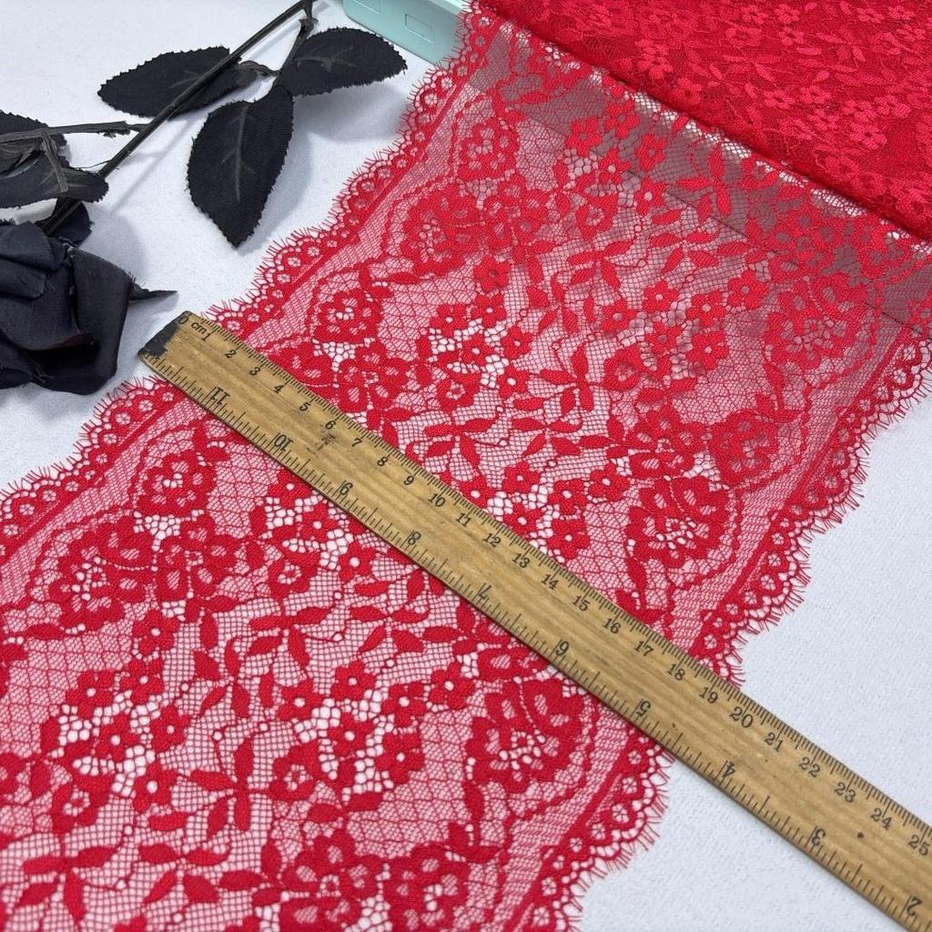 Эластичное кружево шантильи шириной 19,5 см, эластичное кружево спандекс с ресничками для шитья нижнего белья, бюстгальтеров, одежды, рукоделия