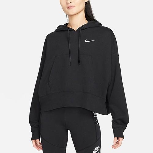 Nike Укороченная весенняя толстовка с капюшоном и принтованным логотипом для женщин
