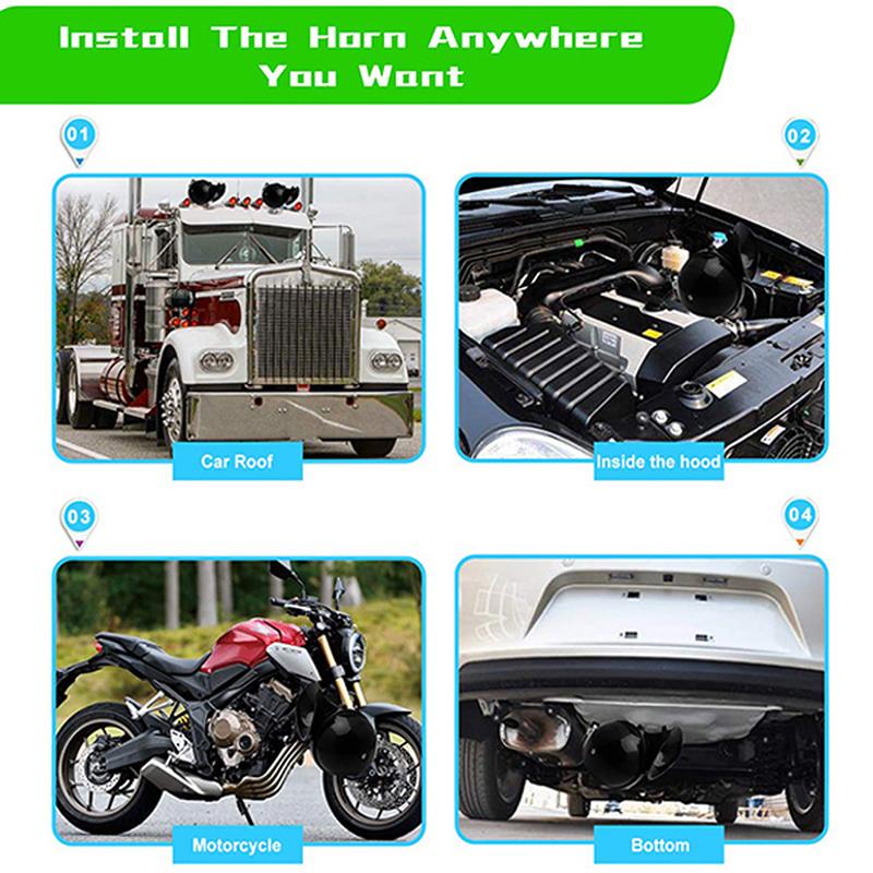 12V 110DB Супер громкий гудок поезда Водонепроницаемый Мотоцикл Автомобиль Грузовик Внедорожник Лодка Красный