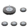 EARTH MAN Hexagonal Shaft Wheel Wire Brush, Steel Wire, 75mm (x 5)