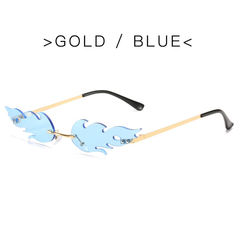 Eyewear Metal Rimless Sunglasses for Women Flame Shaped Sun Glasses Fashion Flame Sunglasses