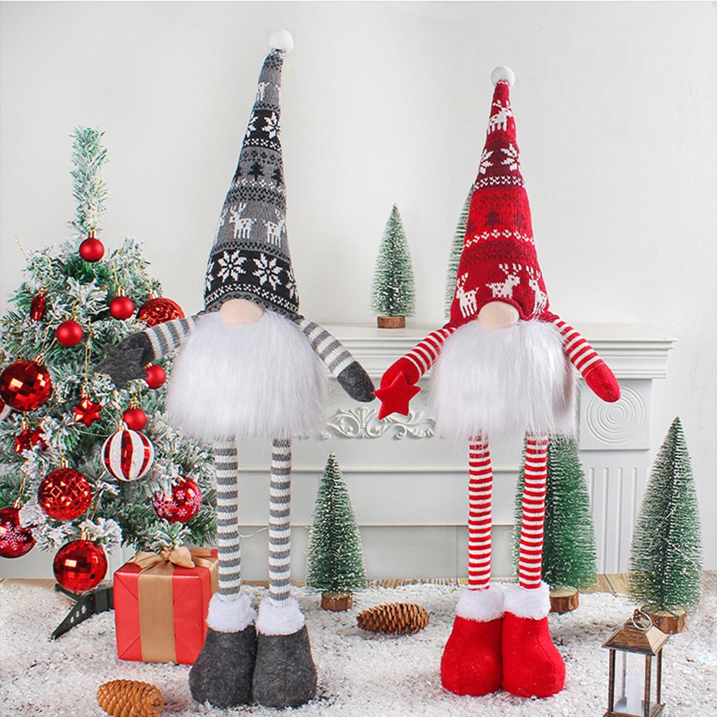Christmas Gnomes Glowing Faceless Dolls Plush Dwarfs Decorations Handmade Scandinavian Tomtes Ornament New Year Decor