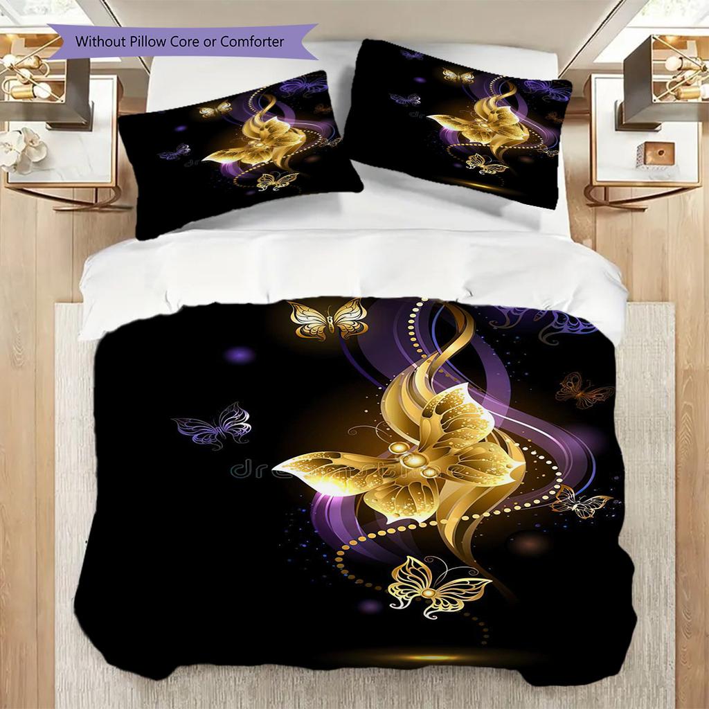 1PC Butterflies, flowers Bedding Quilt Set Quilt Cover Pillowcase Home Decoration Birthday Gift (1 * duvet cover + 15 * pillowcase, without core)