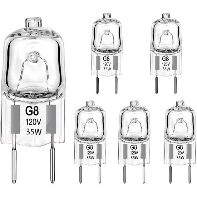 SDTC Tech 6 Pack Halogen Light Bulb for Whirlpool Microwave Oven, G9 120V 40W W10709921 Microwave Light Bulbs Compatible with Whirlpool KitchenAid