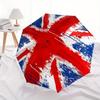 Зонт-трость с рисунком флага Union Jack - Милый мультяшный дизайн, Портативный складной зонт с прочным железным каркасом и 8 спицами для любого сезона