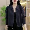 Spring Autumn Women High End Fashion Style Casual Short Knitted Cardigan Sweater Spring New Korean Edition Versatile Outer