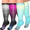 1/3 Pairs Plus Size Compression Socks For Women Wide Calf Knee High Support For Running Athletic Fit Cycling