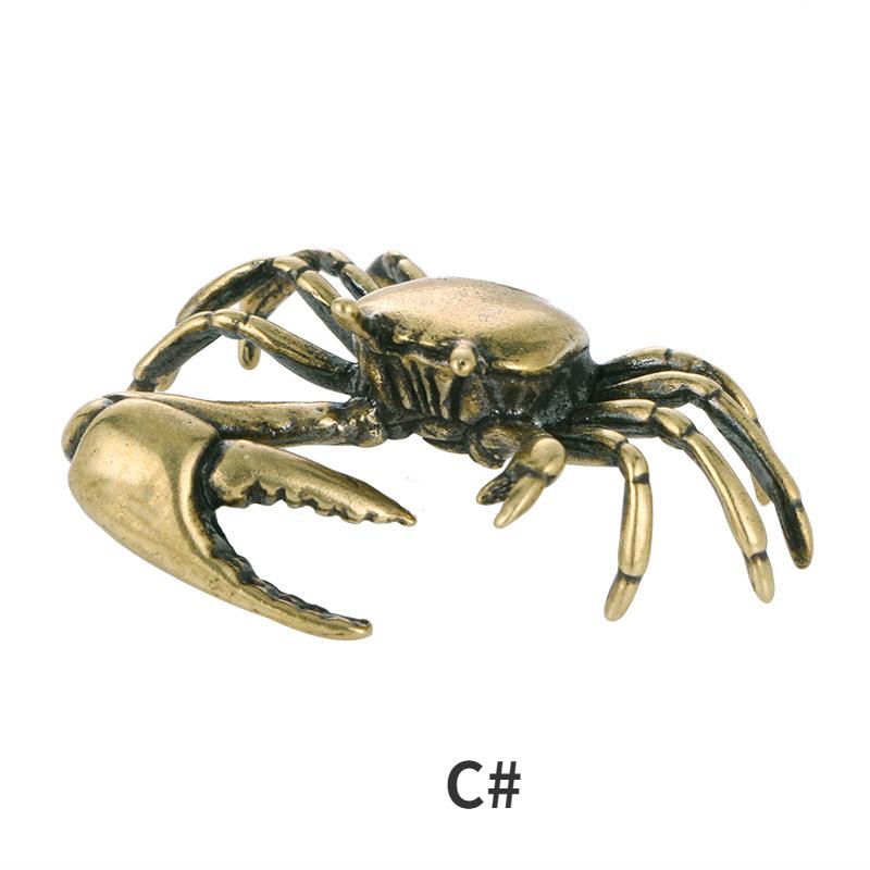 Доступны 3 стиля, латунный краб, маленькая статуя, украшения, ретро миниатюры животных, фигурки, украшения для офисного стола, домашний декор, поделки