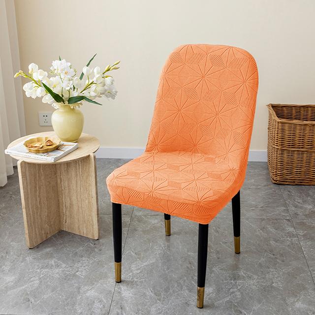 Thicked Jacquard Chair Covers Curved Stretch Chair Seat Cover For Wedding Dining Room Office Chair Covers Banquet Housse 1pcs