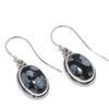 Natural Snowflake Obsidian Gemstone 925 Solid Sterling Silver Earring 1.50" Q5C08