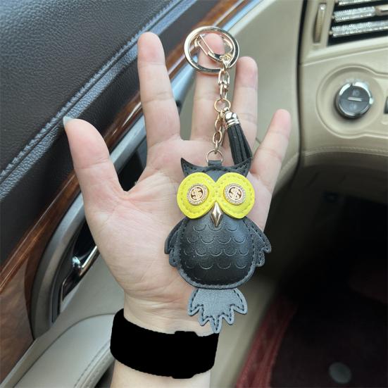 Брелок для ключей в виде совы, компактный, легкий, из искусственной кожи, подвеска для ключей, сумок, рюкзаков, аксессуаров