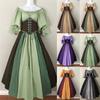 Medieval Vintage Elf Fairy Elven Costume for Women PrinAess Dress Waist Cincher Corset Tube Top Ruffles Gown Dresses