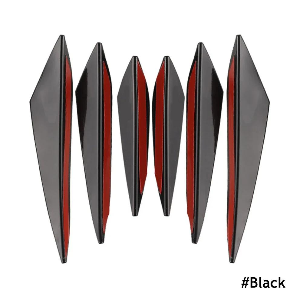 4/6 шт. универсальные украшения для переднего бампера, диффузор, сплиттер, плавники, спойлеры, накладки на подбородок, тюнинг автомобиля, декор для накладок