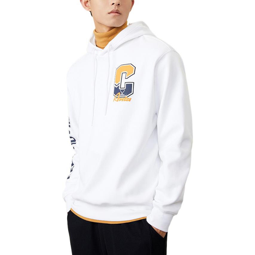 ANTA Life Collection Sweatshirts Men's Snowflake White Hooded Thickened Regular 152248701-1