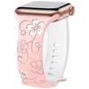 Совместимо с Apple Watch: Двухцветный силиконовый ремешок с лазерной гравировкой в виде цветочной бабочки с 3D-дизайном